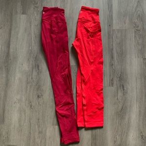 Lululemon red ATRP pants + crops